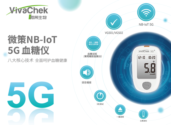 新知达人, 微策5G血糖仪,智能控糖我最棒!