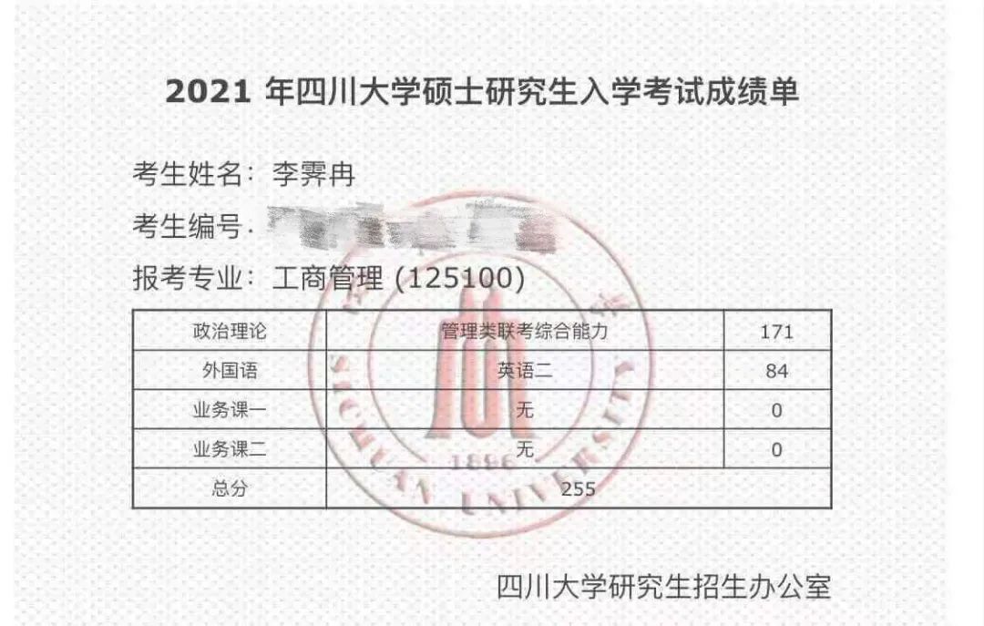 四川大学成绩单图片