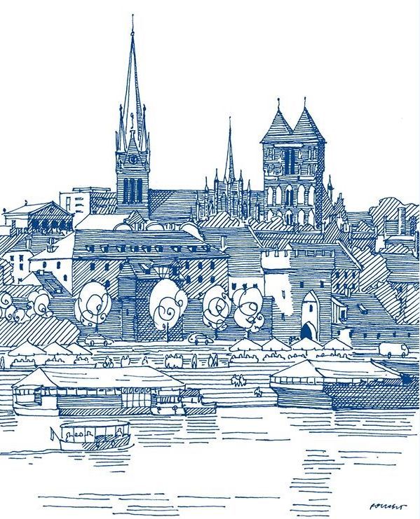 排线的方式比如斜线,比如交叉等在建筑手绘中透视也是至关重要就像画