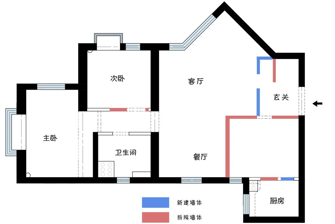 90后男孩与两猫独居,60㎡不规则户型,化身纯净侘寂风,动线极度舒适!