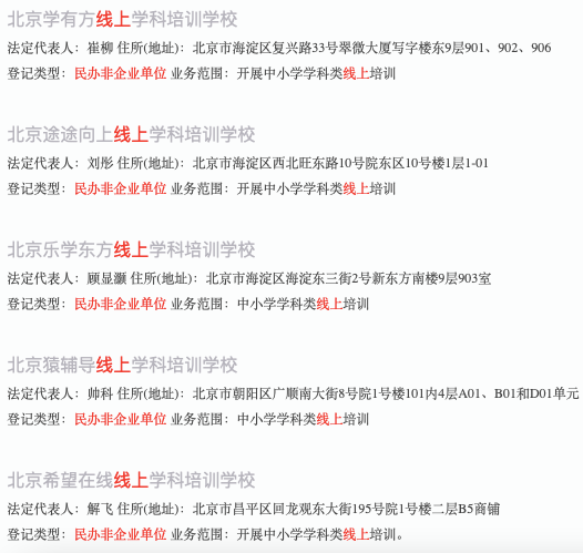 新知达人, 北京非营利性线上学科培训学校增至10家