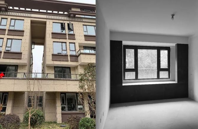 看外部就是看建筑立面外观,如果飘窗是凸出来的状态,并且下方是悬空