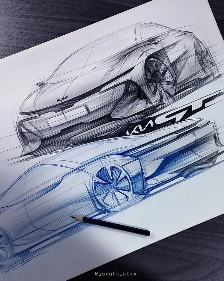 韩国设计师jungho手绘技法有多强?女团保姆车都有跑车内味了!