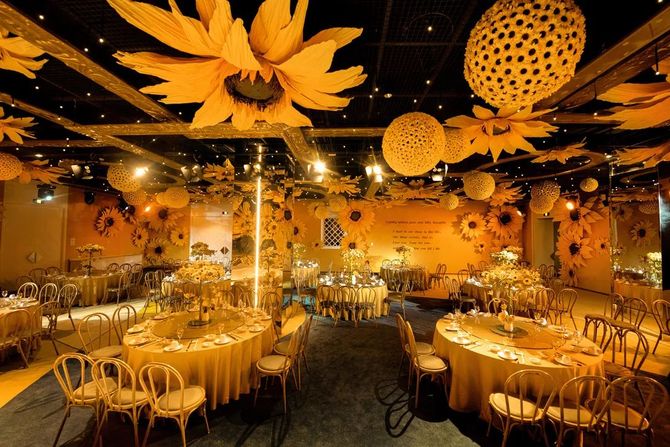 婚礼堂发布御鉴礼宴向日葵主题宴会厅