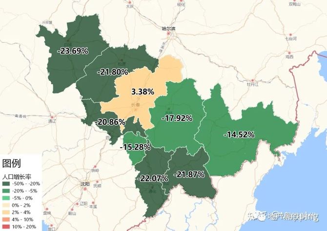 第七次人口普查分省人口增長率地圖(縣區級)第七次人口普查地市級專題