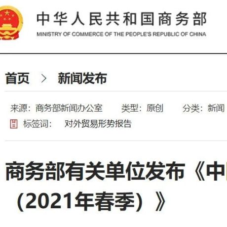 中国对外贸易形势报告（2021年春季）