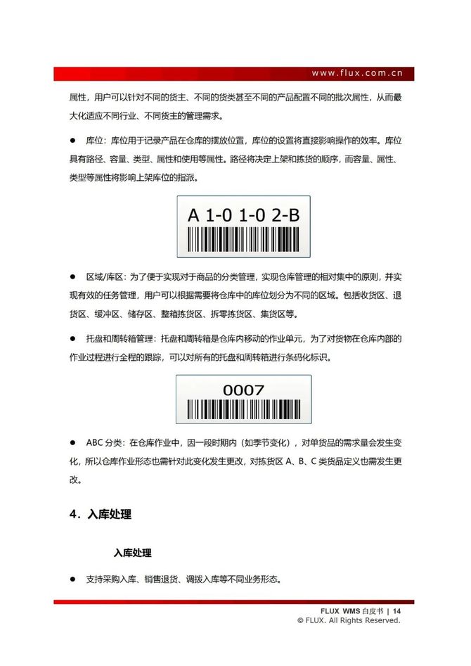智能交通技术, 仓储管理系统白皮书